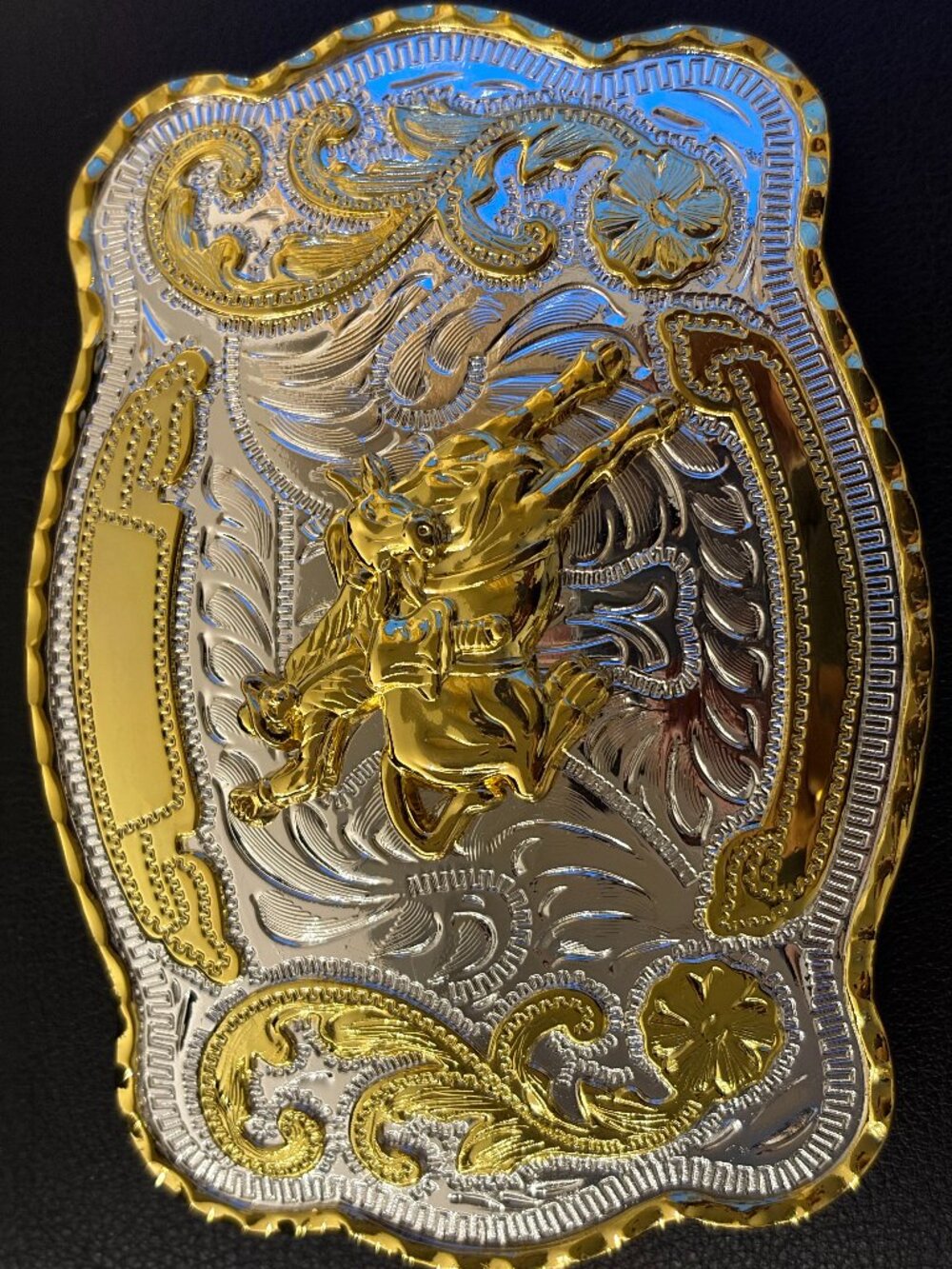 Beautiful Big Bull Rider Belt Buckle
